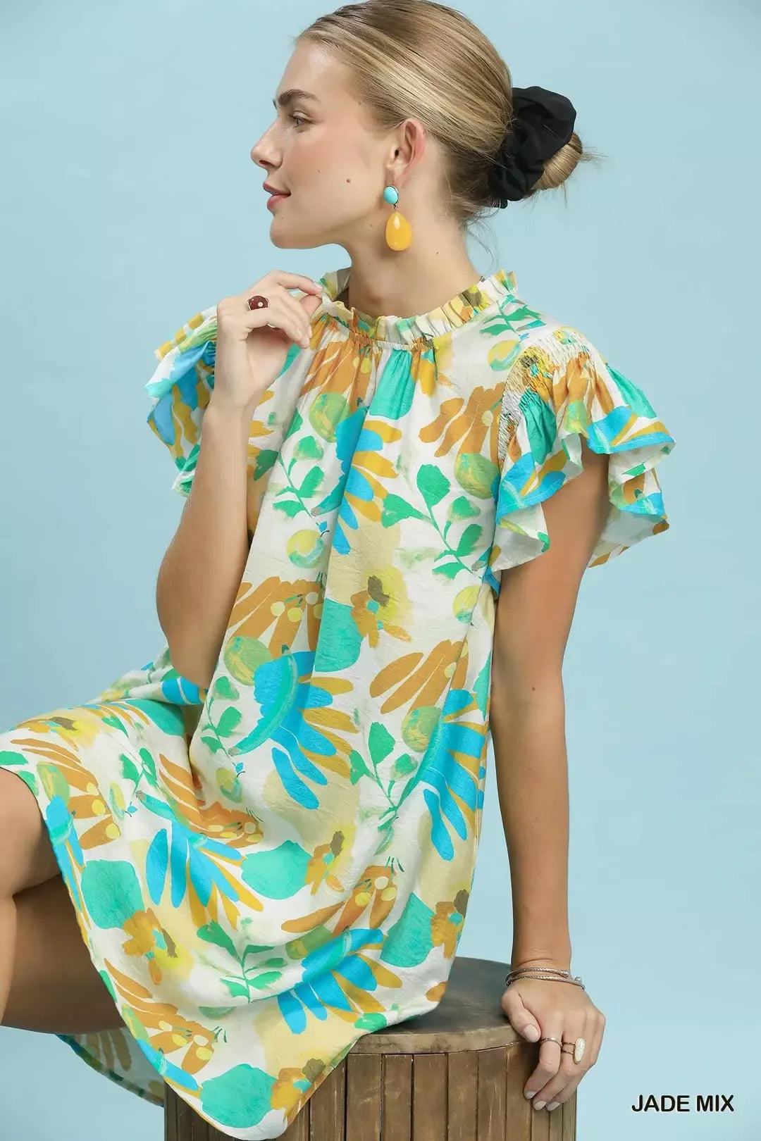 Botanical Print Mini Dress