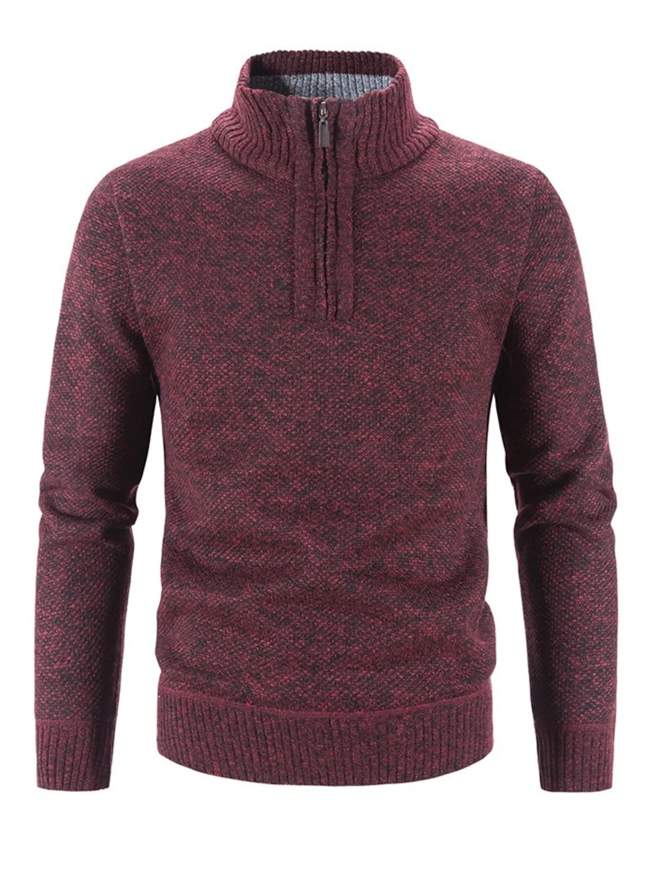 Men's Quarter Zip Long Sleeve Sweater