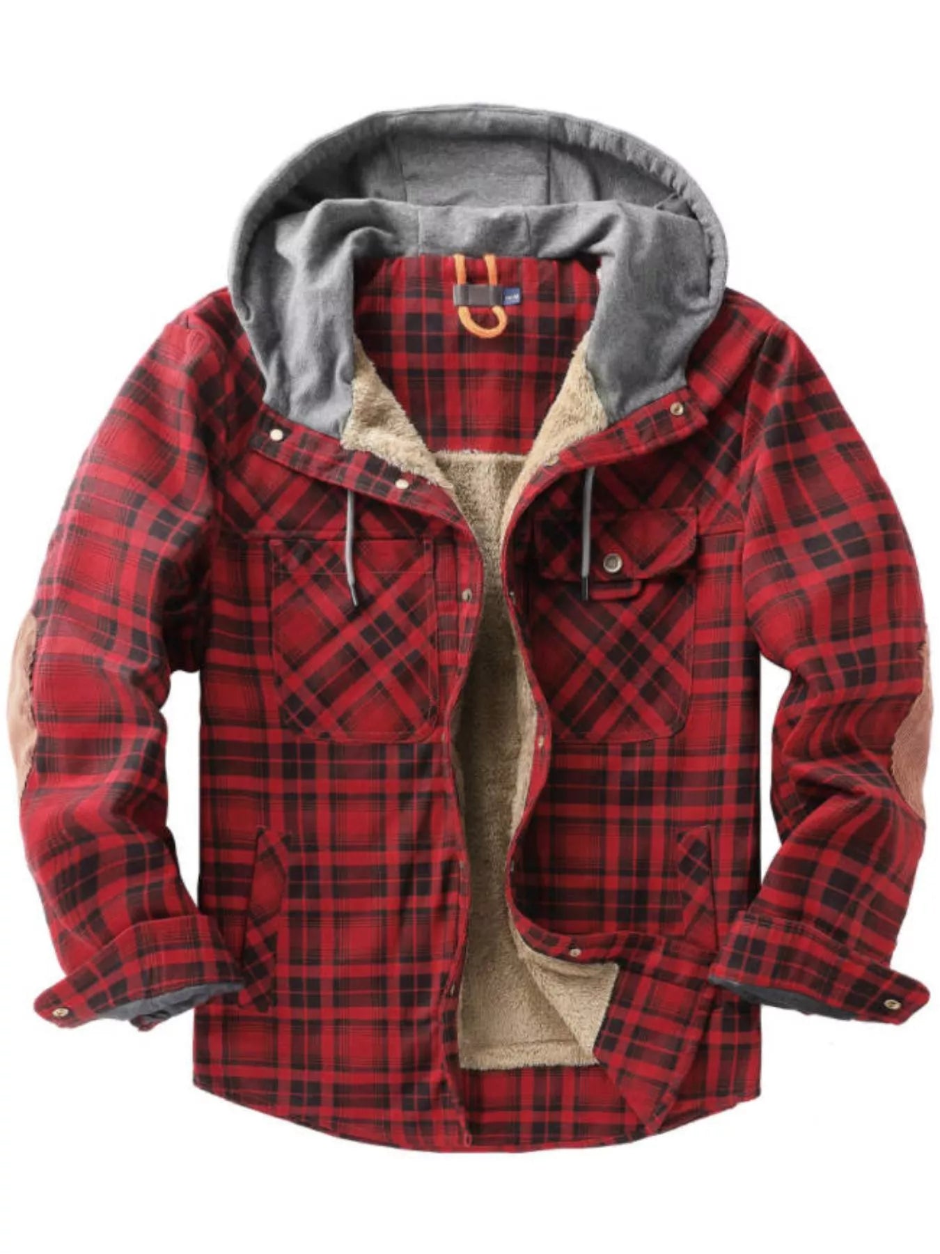 Men's Plaid Flannel Hooded Jacket