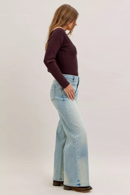 High Waist Column Straight Jeans - Detail View 6