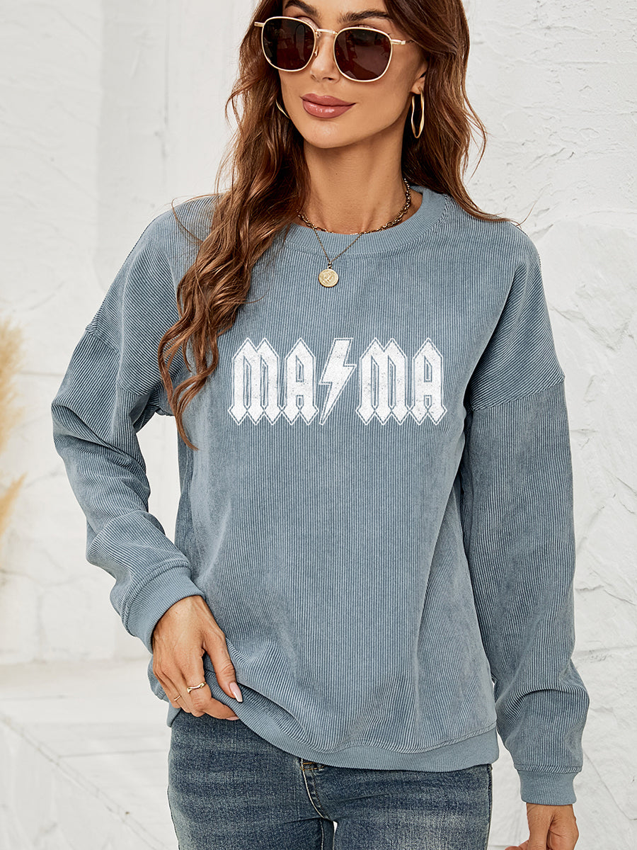 MAMA Graphic Dropped Shoulder Sweatshirt - Detail View 7