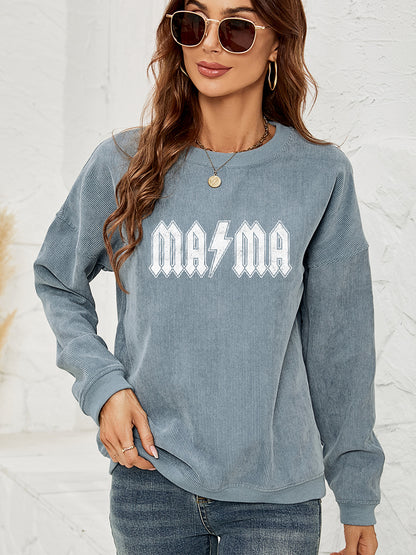MAMA Graphic Dropped Shoulder Sweatshirt - Detail View 7