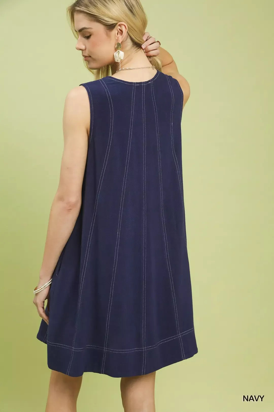 Linen Sleeveless Swing Dress