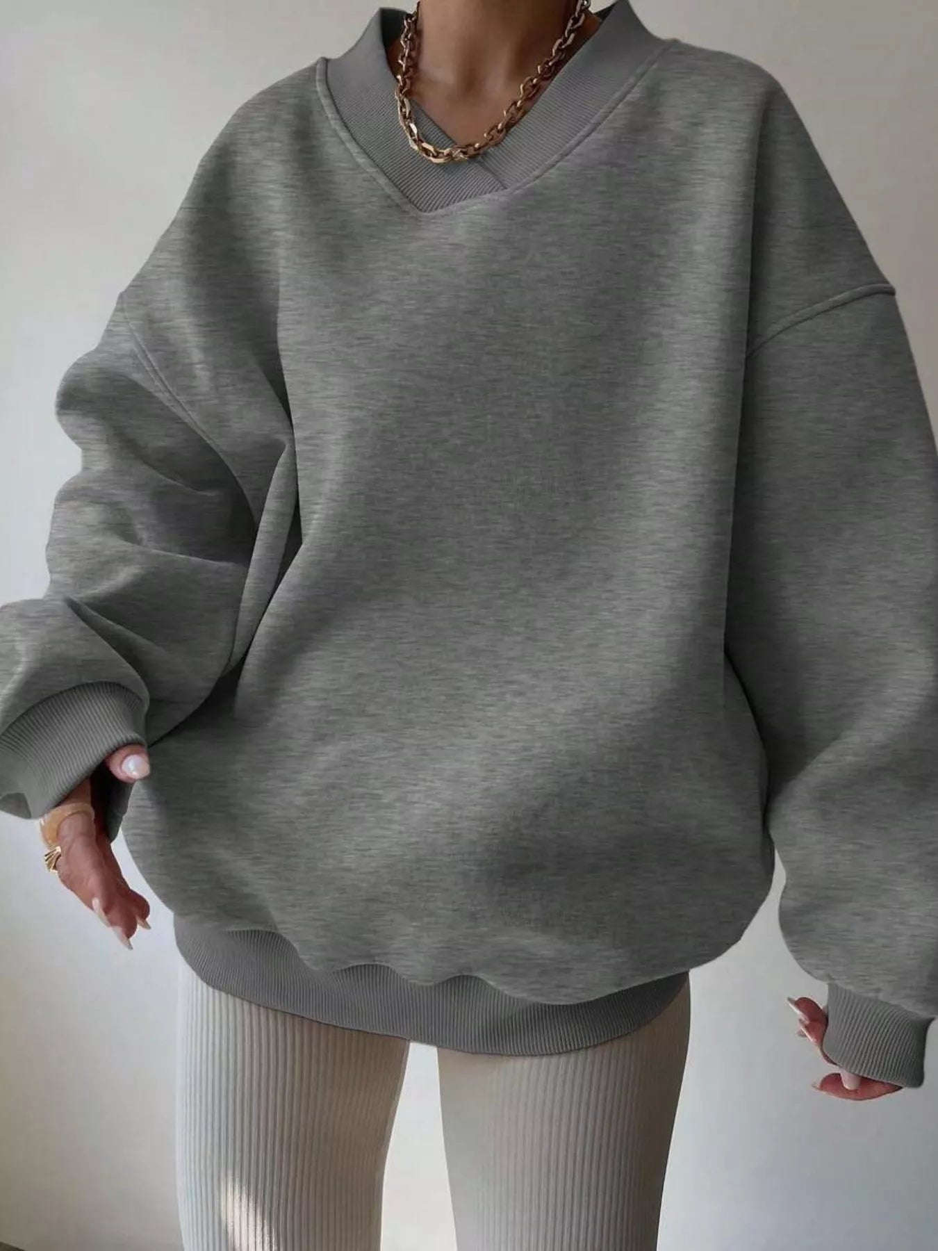 Dropped Shoulder Long Sleeve Oversized Sweatshirt