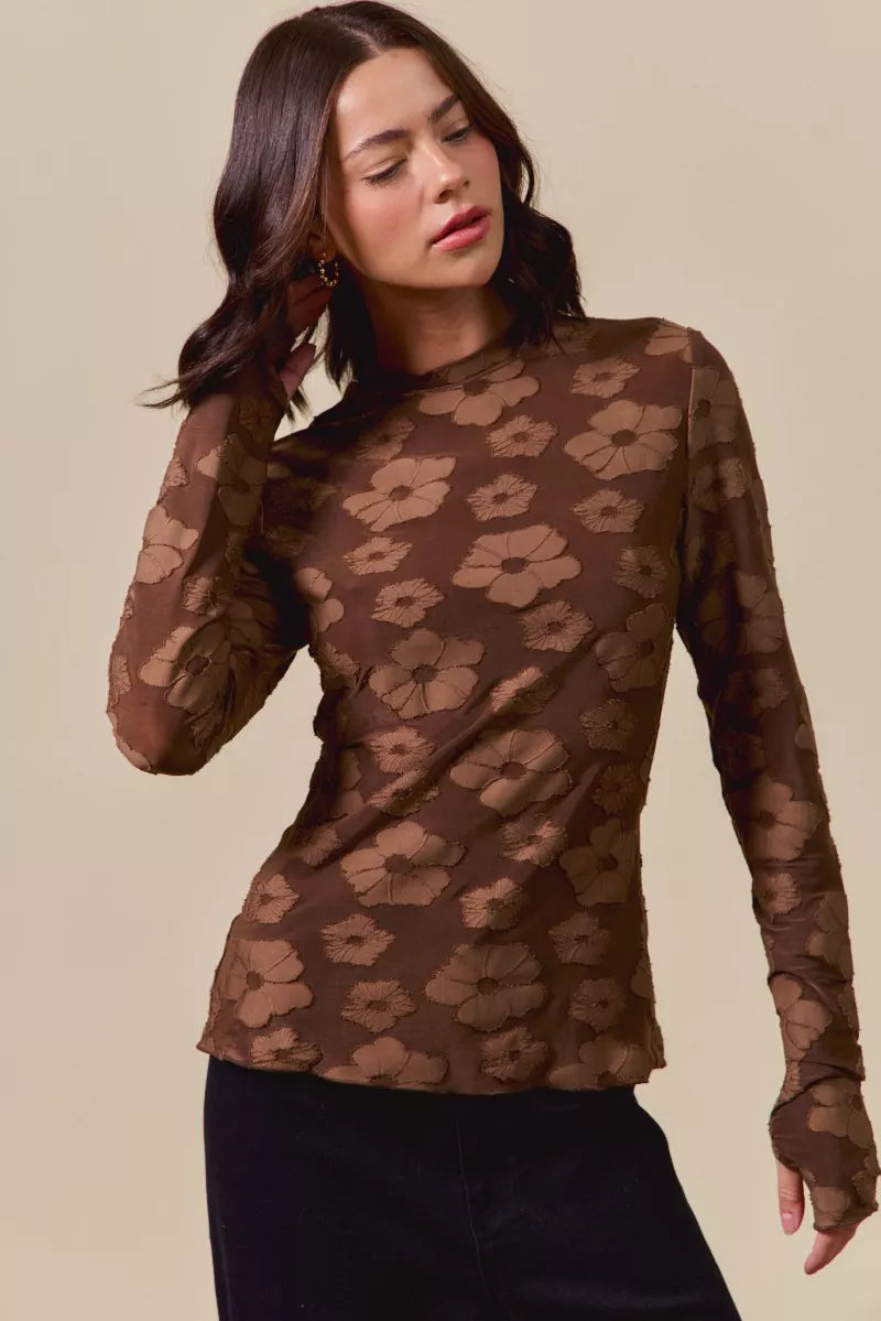 Stretched Jacquard Blouse