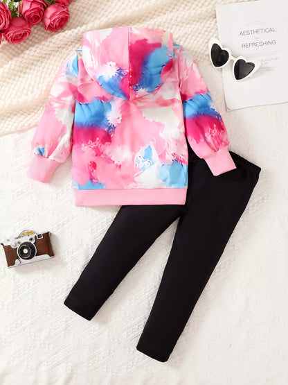 Kid Life Tie-Dye Hoodie Set - Front View