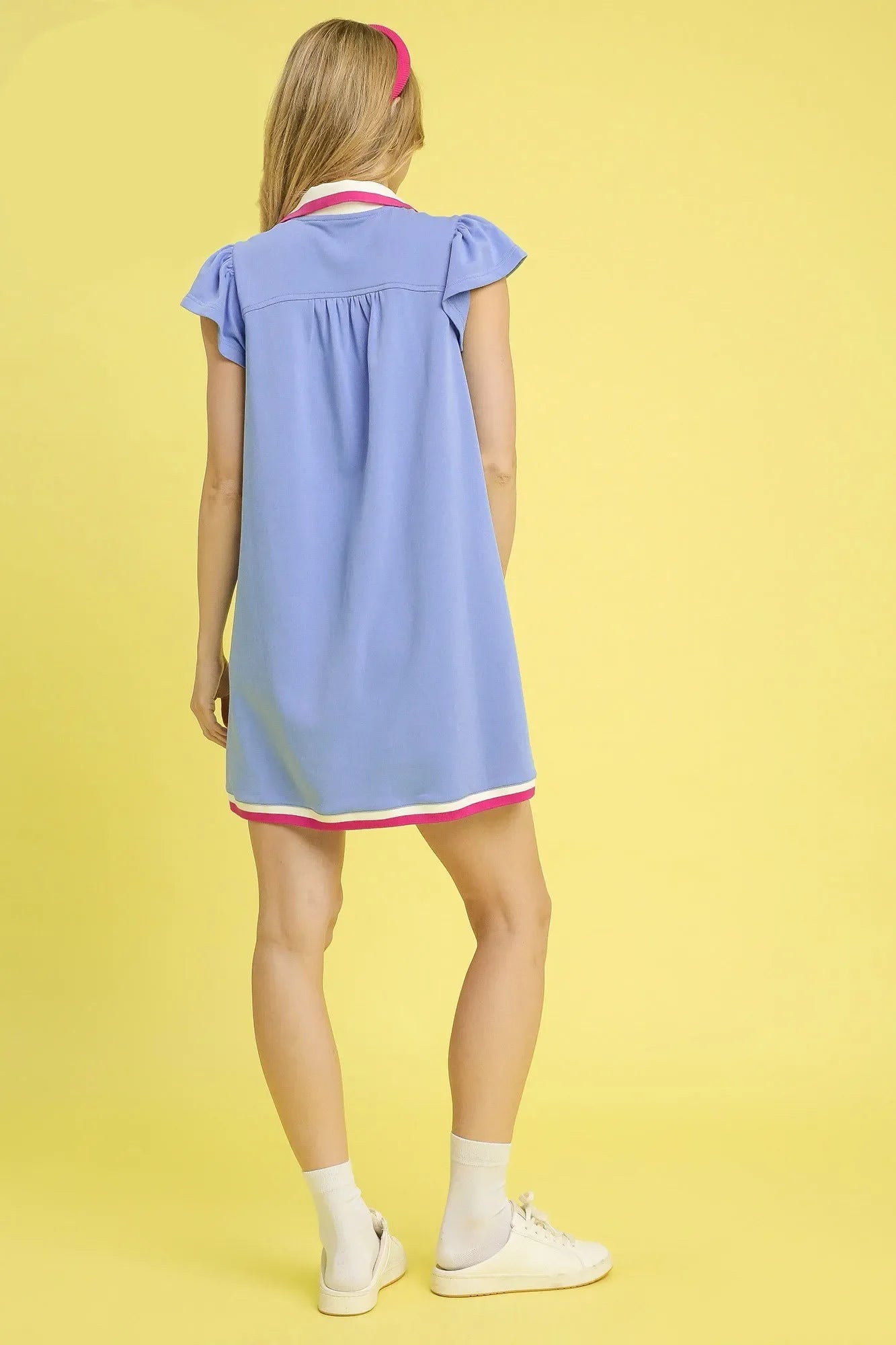 Contrast Trim Polo Mini Dress