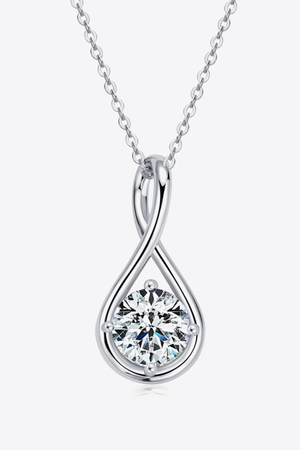 2 Carat Round Brilliant Cut Moissanite Pendant Necklace