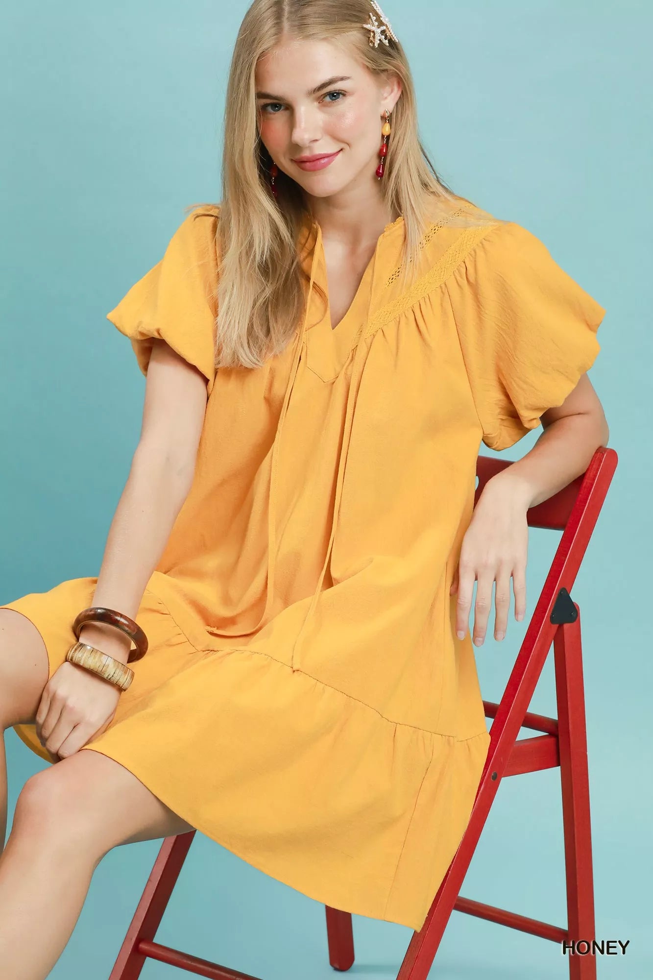 Daffodil Flutter Sleeve Mini Dress