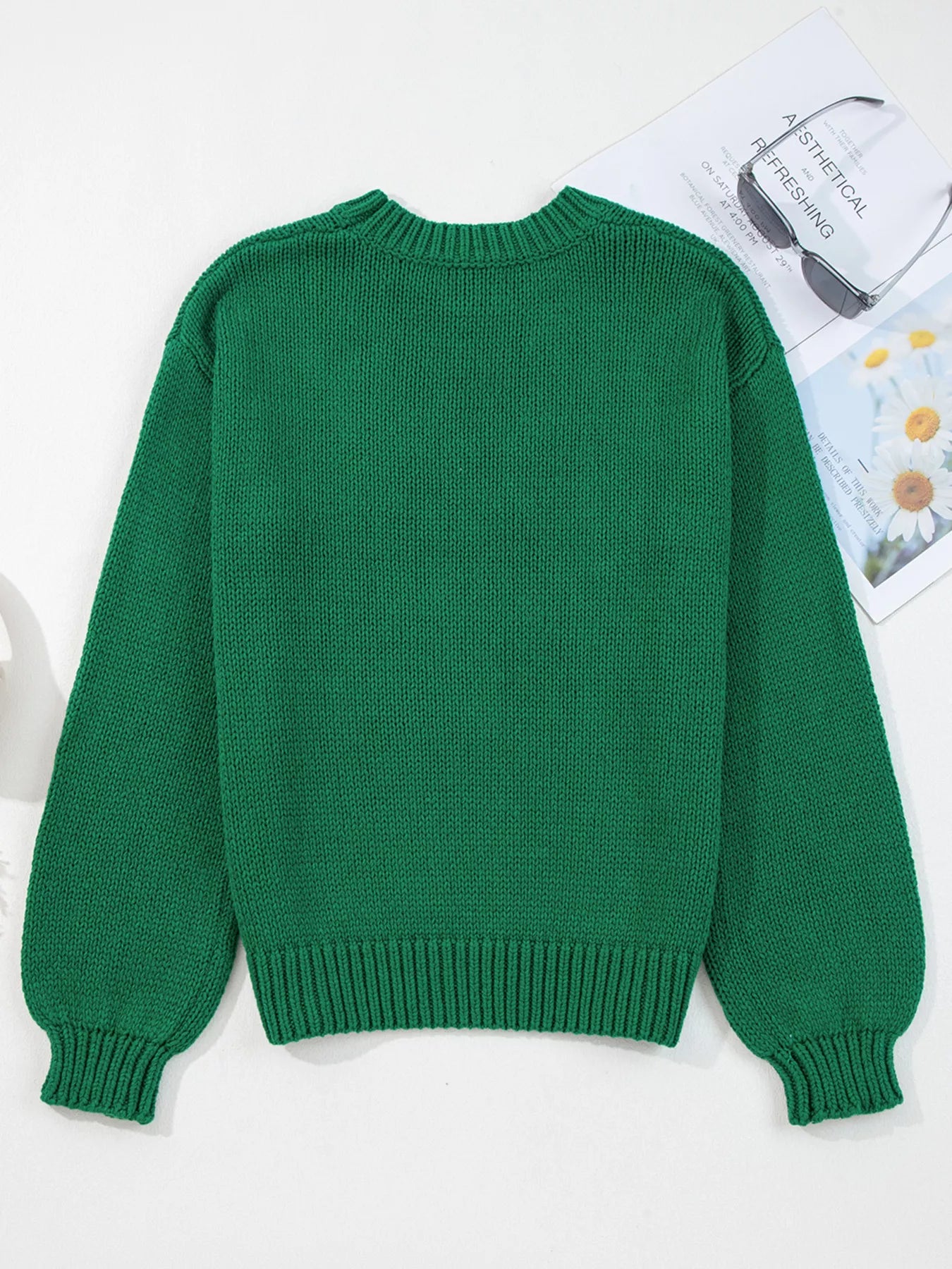 Festive Plaid Bow Sweater