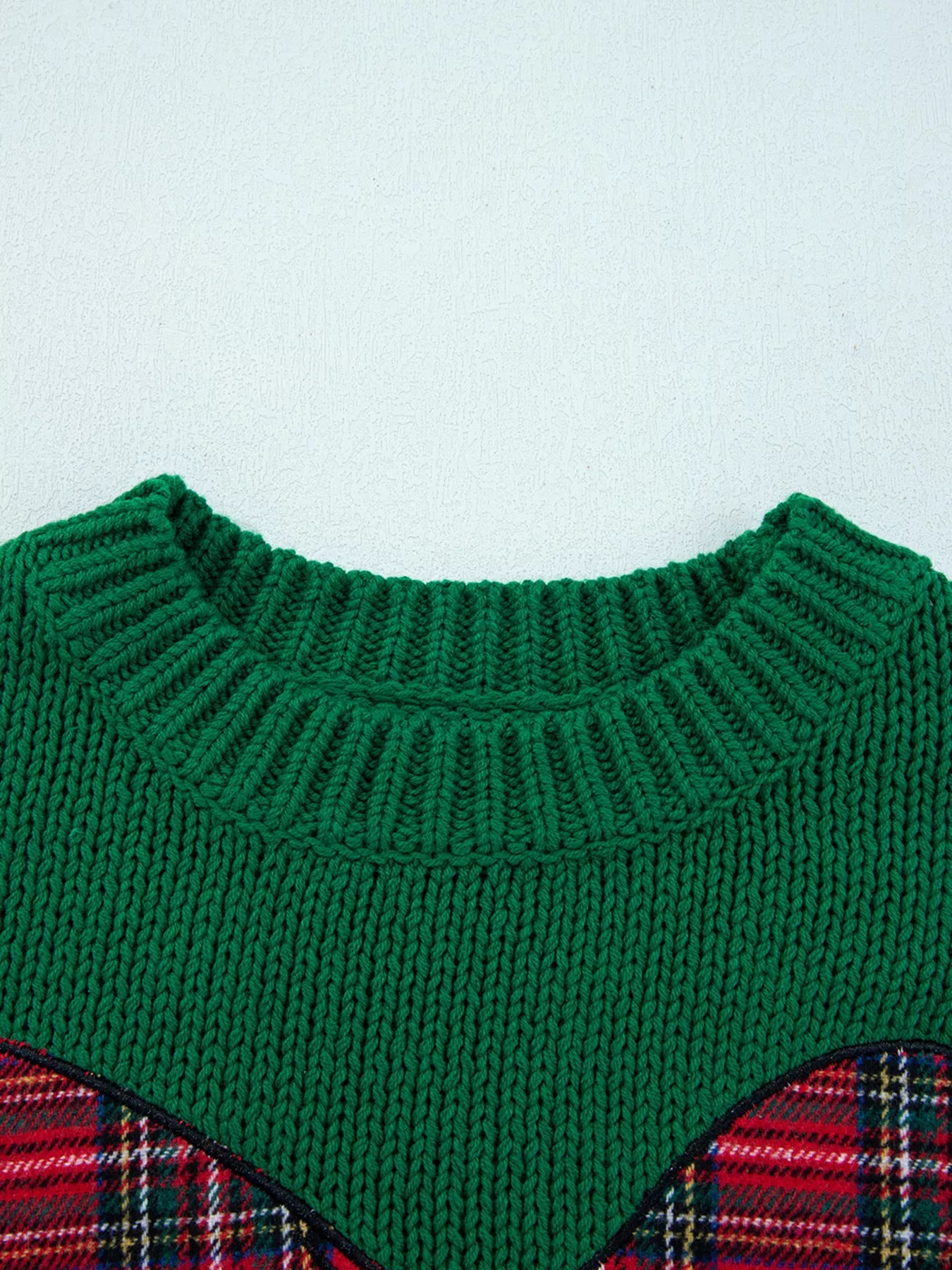 Festive Plaid Bow Sweater
