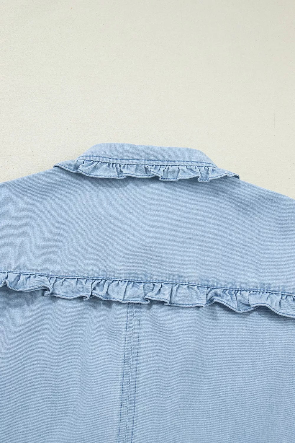 Denim Ruffled Edge Denim Dress