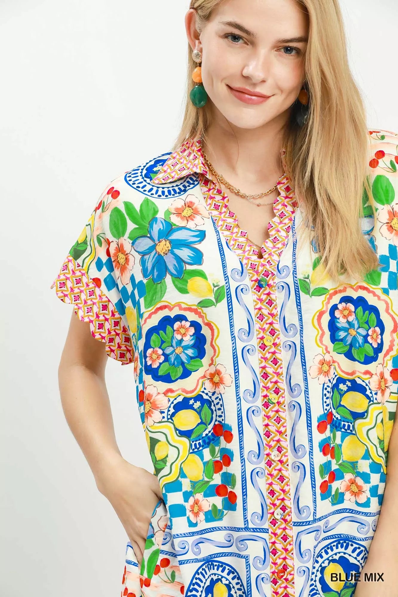 Mediterranean Print Dress