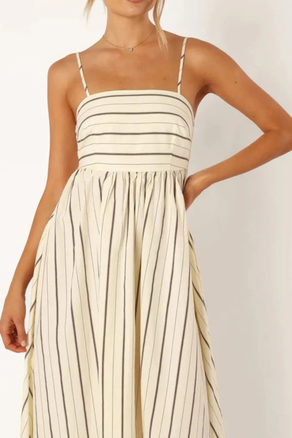 Striped Square Neck Maxi Dress