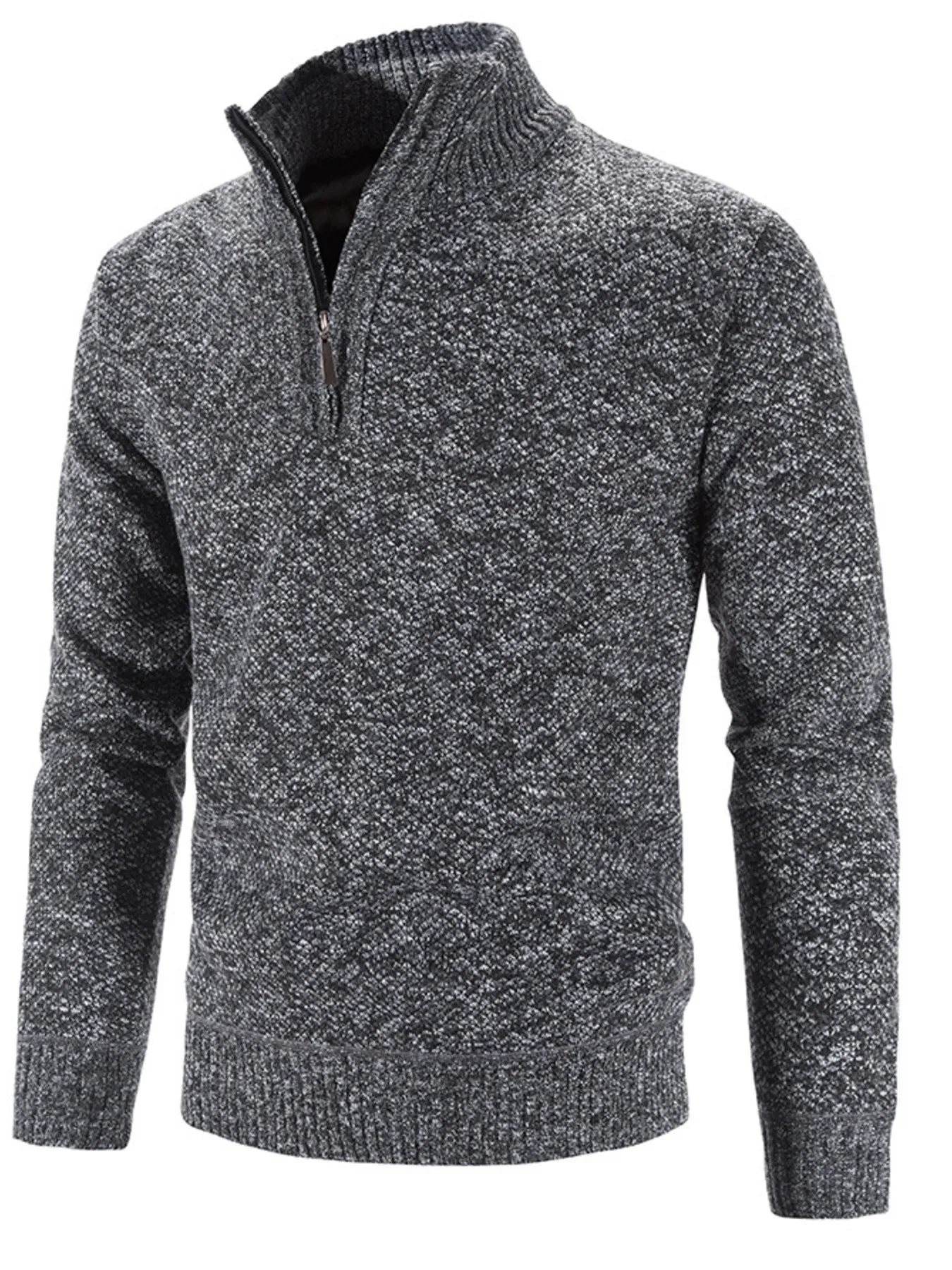 Men's Quarter Zip Long Sleeve Sweater