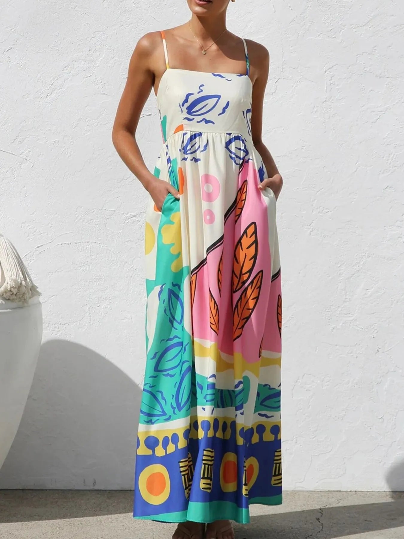 Summer Vibes Square Neck Maxi Dress