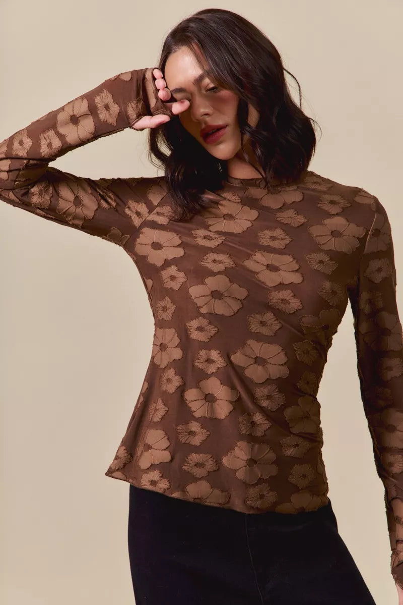 Stretched Jacquard Blouse