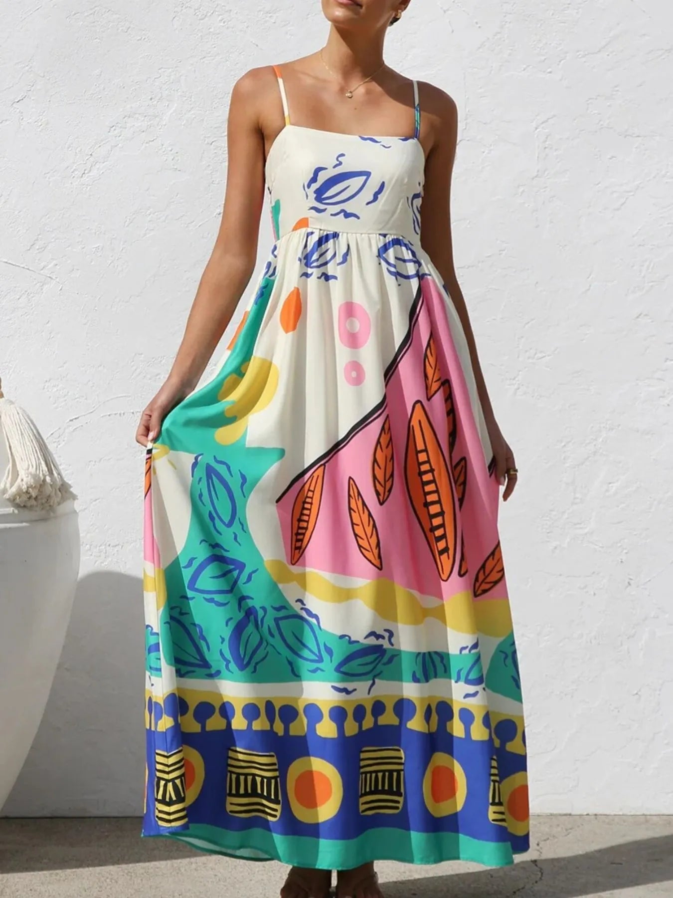 Summer Vibes Square Neck Maxi Dress