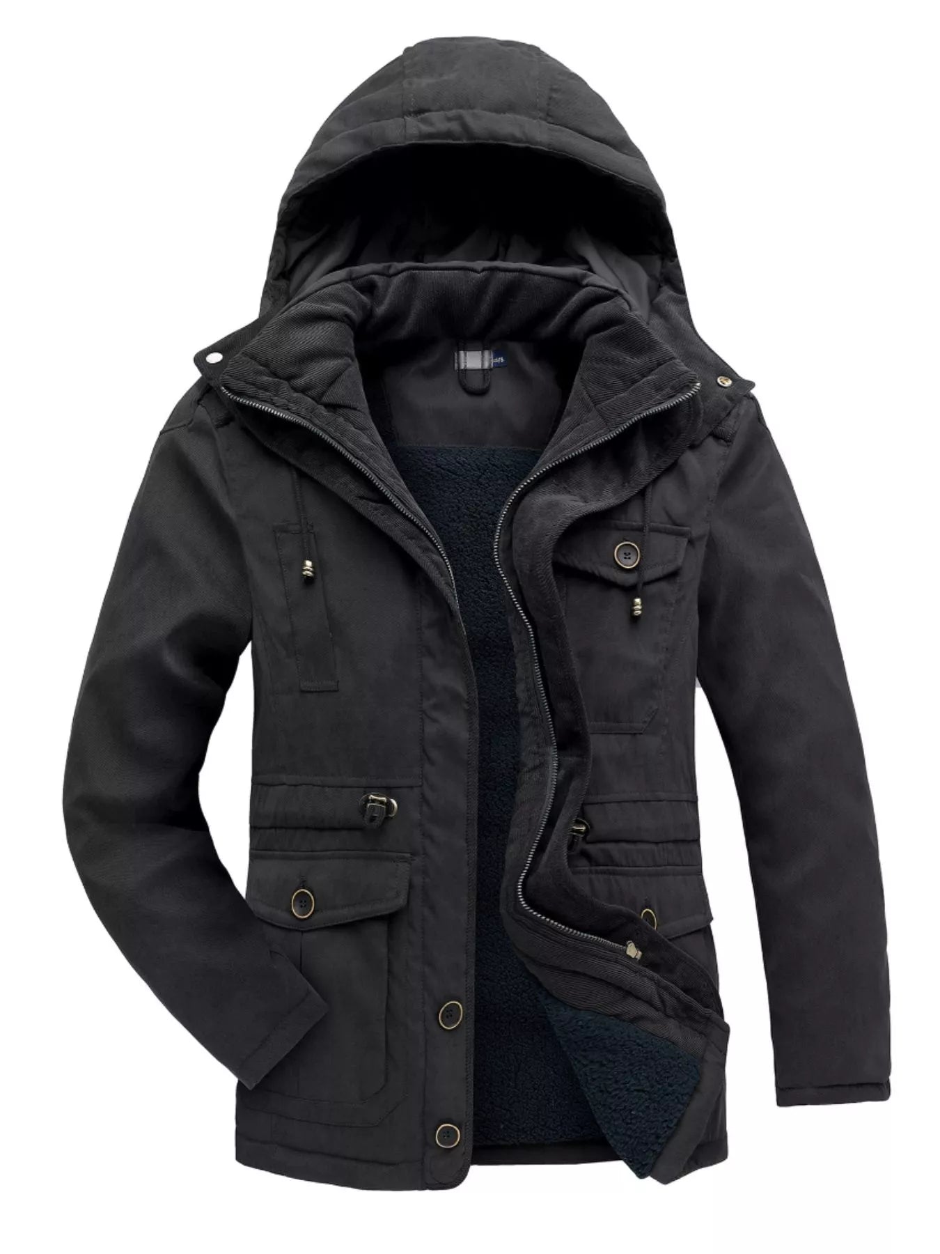 Men’s Fleece-Lined Utility Hooded Jacket