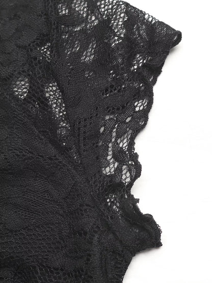 Lace V-Neck Backless Top - Detail View 6