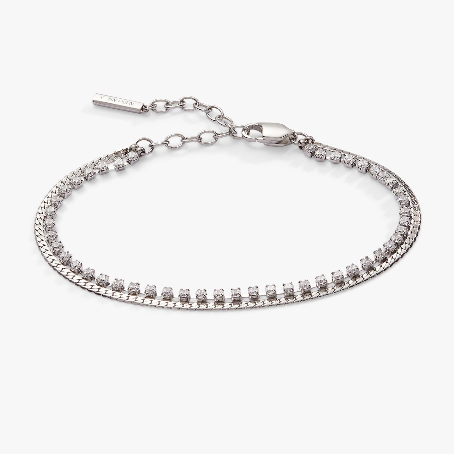 Double Strand Crystal Tennis Chain Bracelet - Alex and Ani