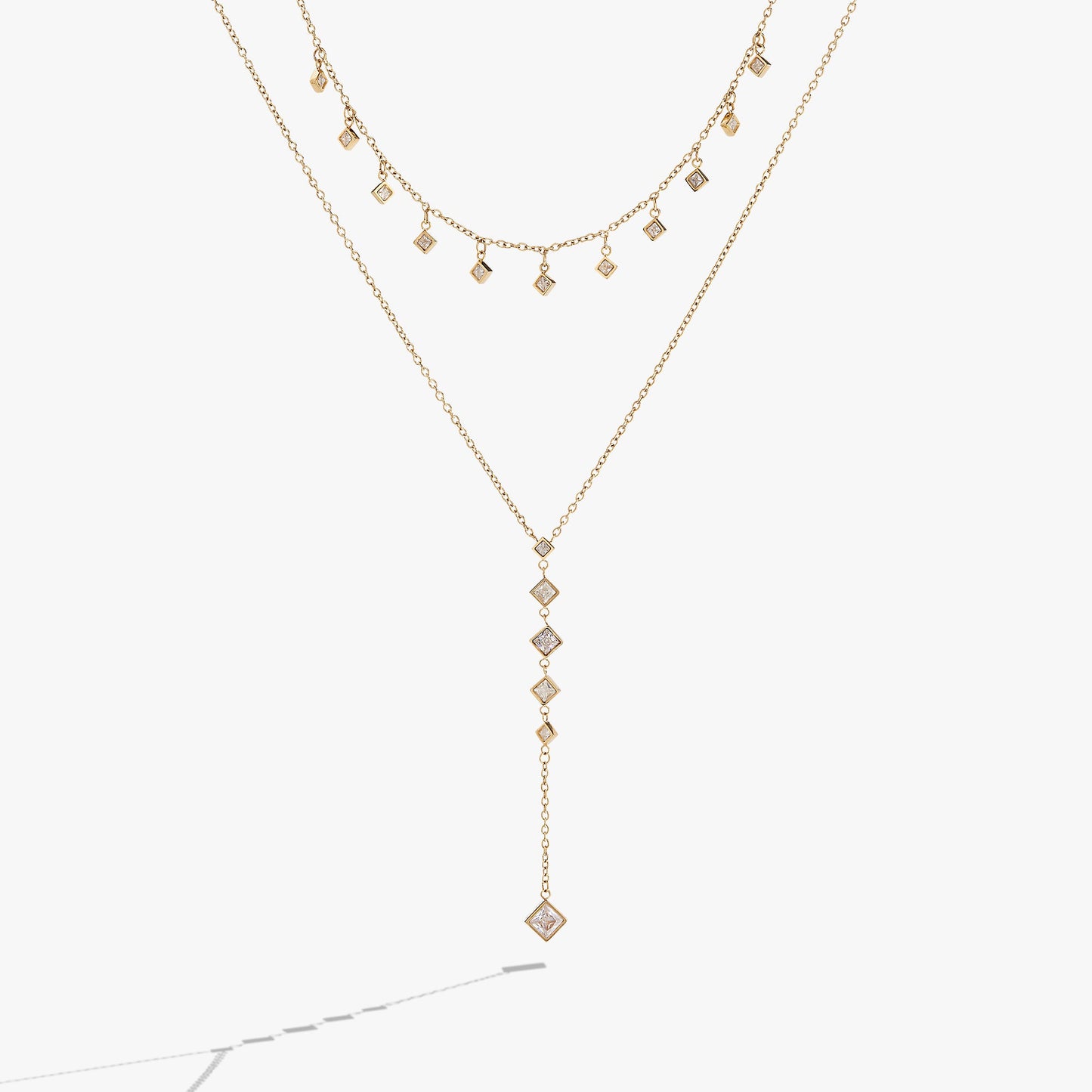 Layered Princess Cut Crystal Necklace - Alex and Ani