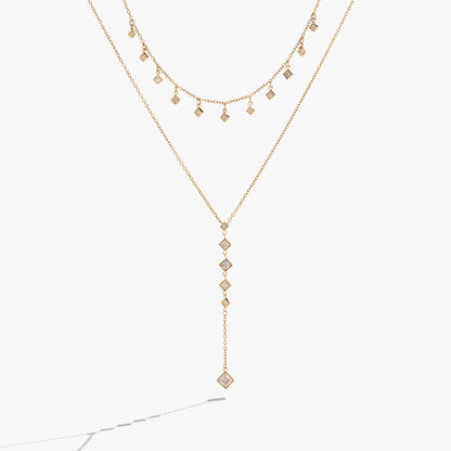 Layered Princess Cut Crystal Necklace - Alex and Ani - Front View