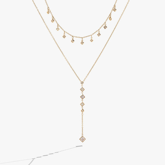 Layered Princess Cut Crystal Necklace - Alex and Ani - Front View