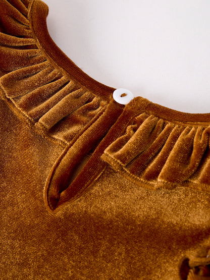 Autumn Velvet Girls Dress — Three Color Options
