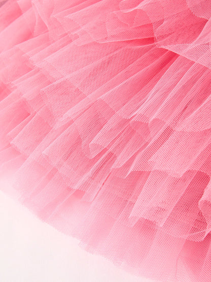 Halloween Printed Children's Top + Pink Gauze Skirt