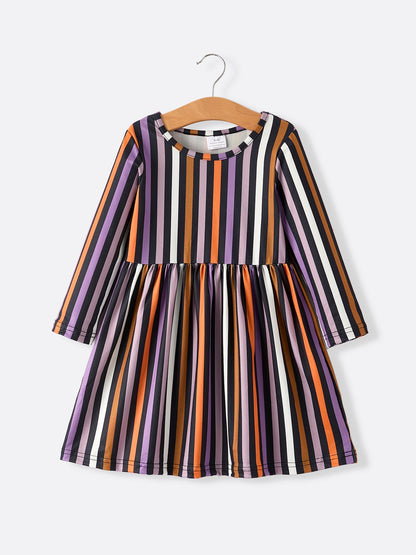 Halloween Ghost And Striped Girls Dress Set (2 pcs)