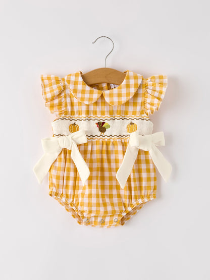 Thanksgiving Plaid Romper
