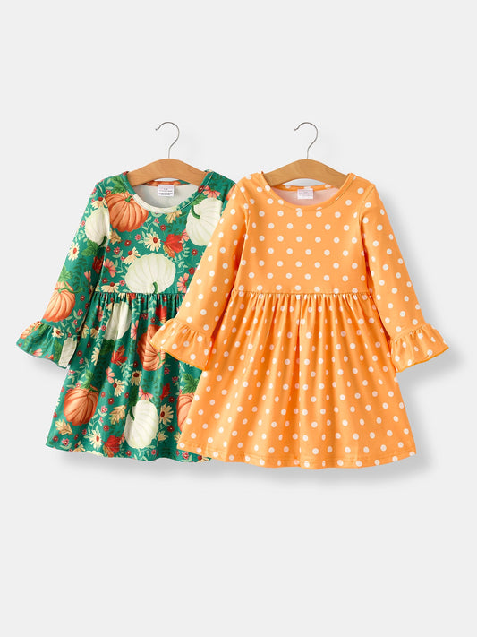 Pumpkin Patch Dress Set  (2 Pcs)