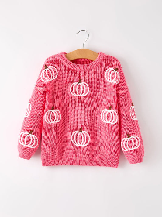 Pink Pumpkin Pullover Sweater