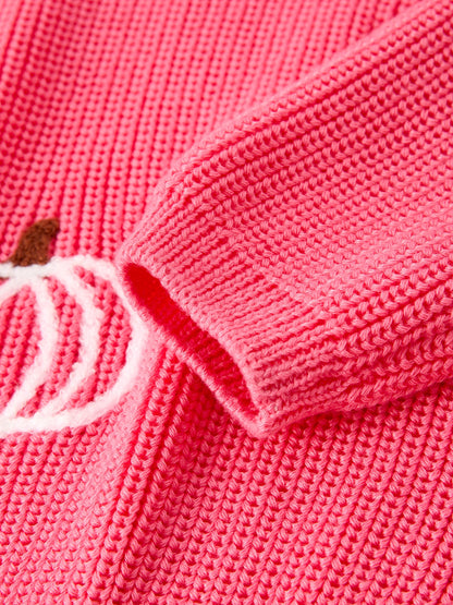 Pink Pumpkin Pullover Sweater
