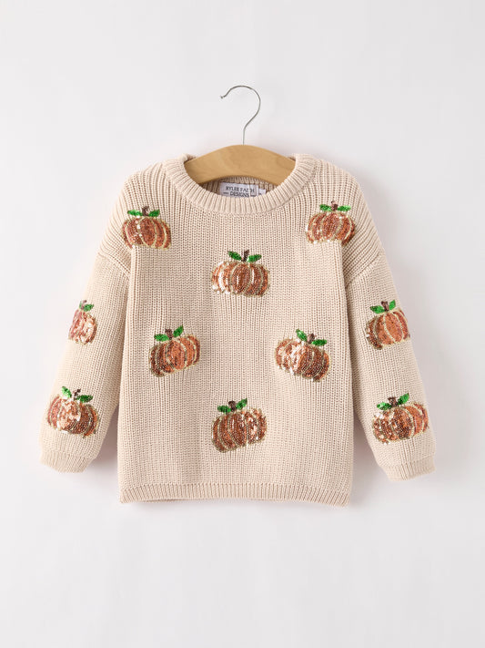 Pumpkin Sequin Sweater