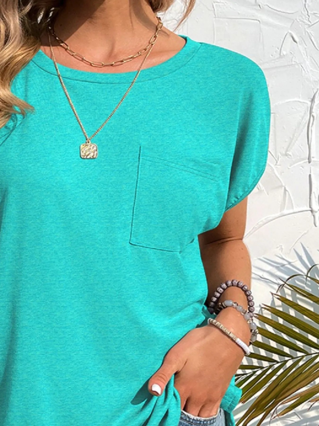 Women's Side Slit Round Neck T-Shirt
