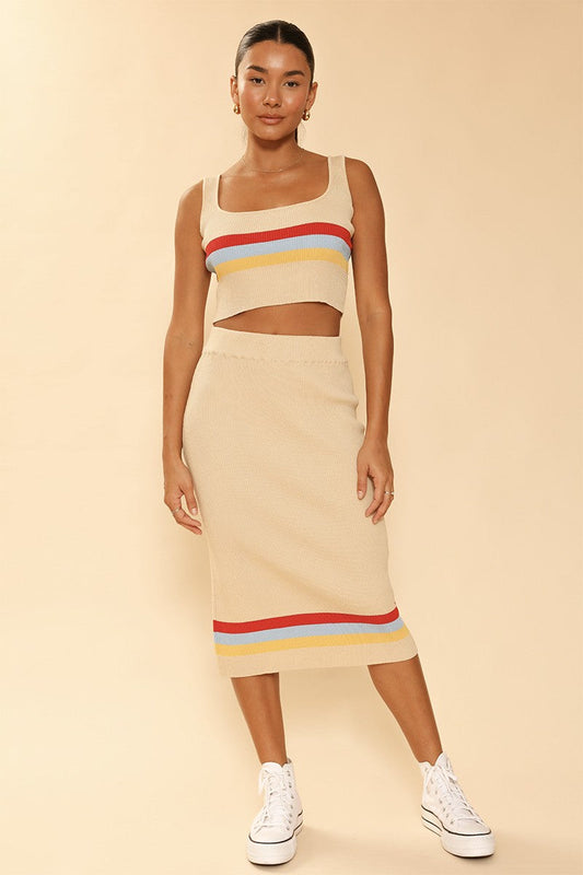 Retro Tank and Midi Skirt Set - Miss Sparkling
