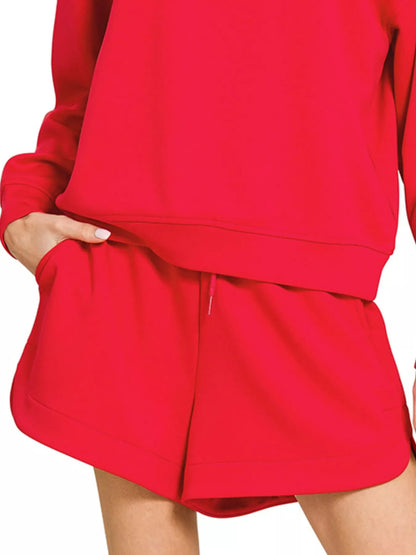 Scuba Long Sleeve Sweatshirt and Shorts Set - Back View