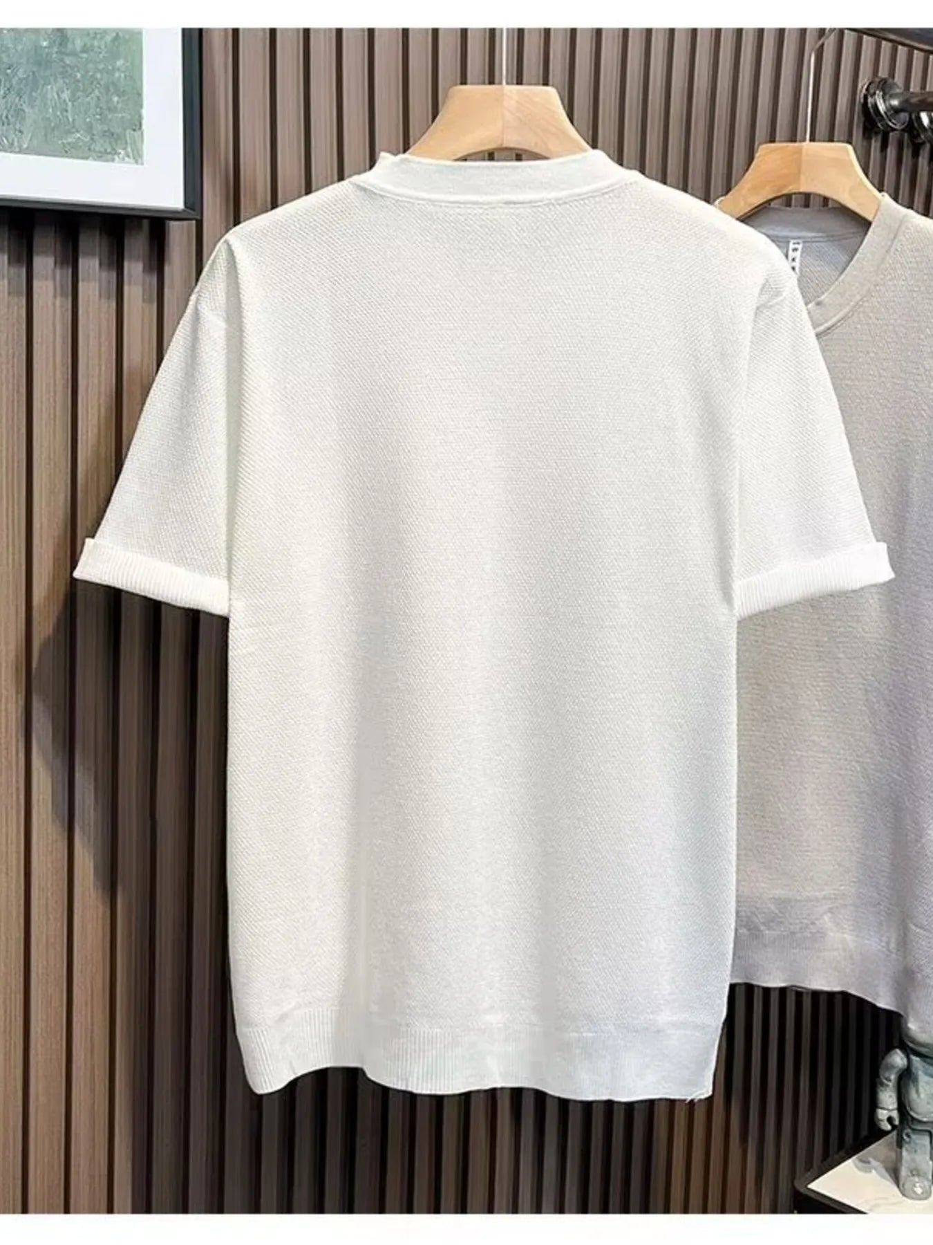 Men's Classic Short Sleeve Knit Top with Button Detail