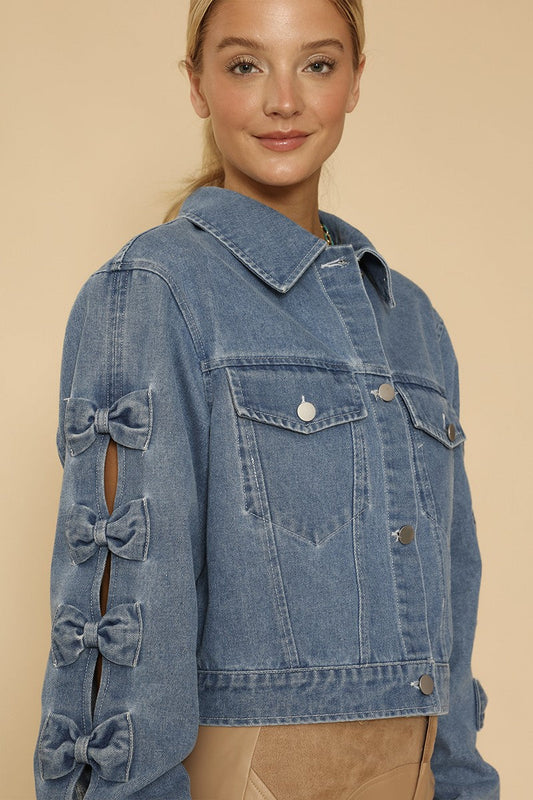 Peek-a-Bow denim jacket - Miss Sparkling