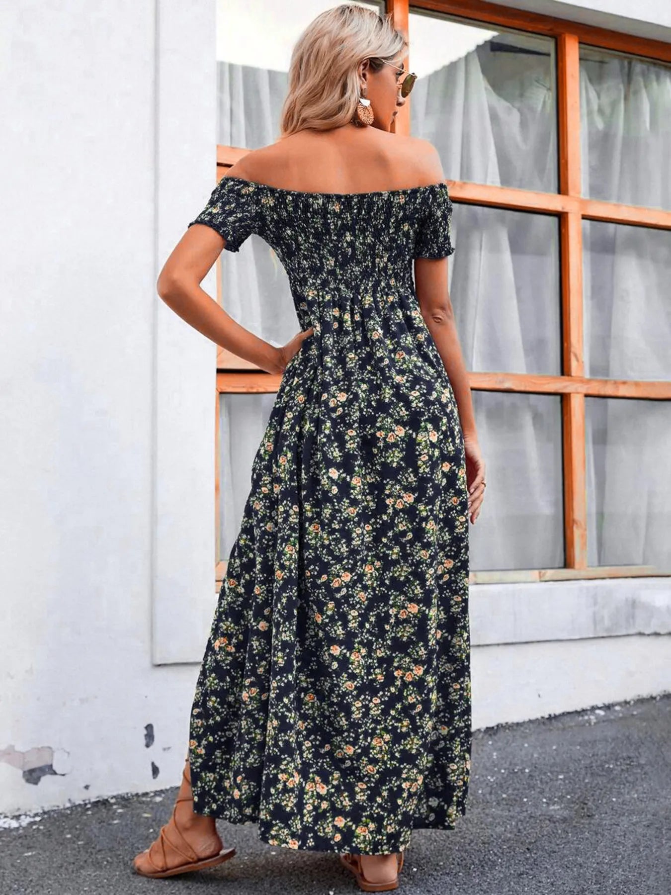 Off-Shoulder Floral Maxi Dress