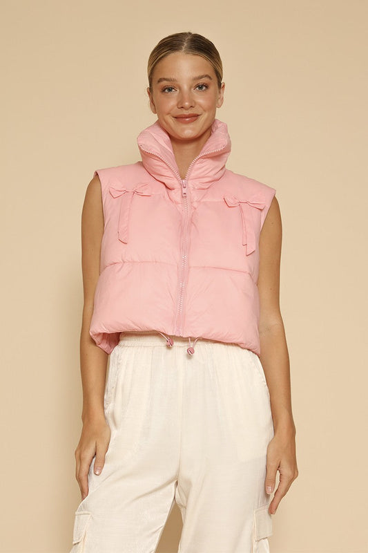 Cropped puffer vest