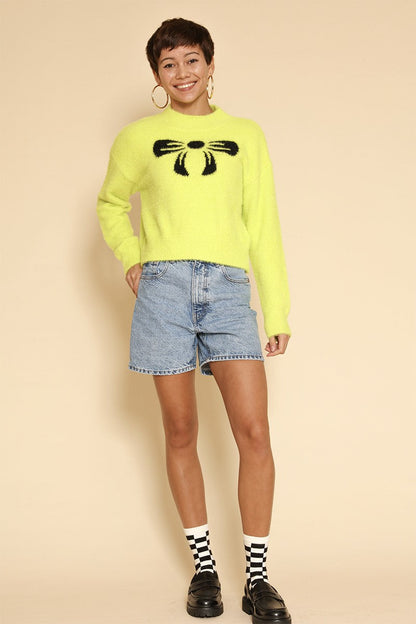 Intarsia Bow Sweater - Miss Sparkling