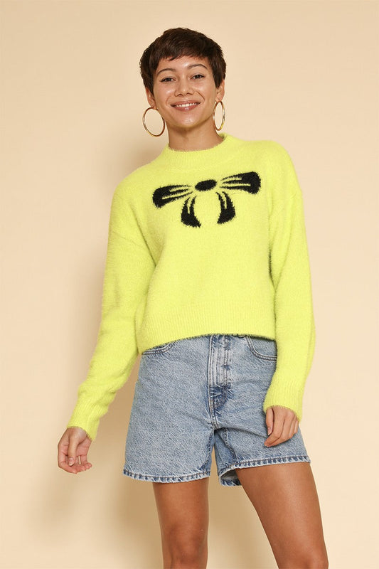 Intarsia Bow Sweater - Miss Sparkling