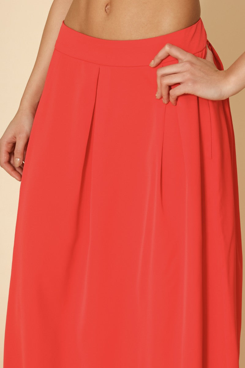 High Waist Pleated Maxi Skirt
