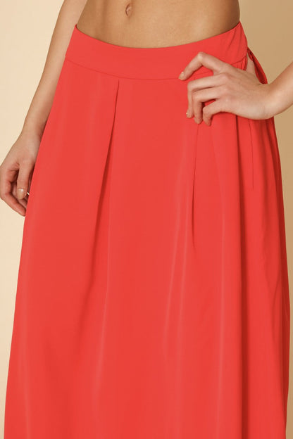 High Waist Pleated Maxi Skirt