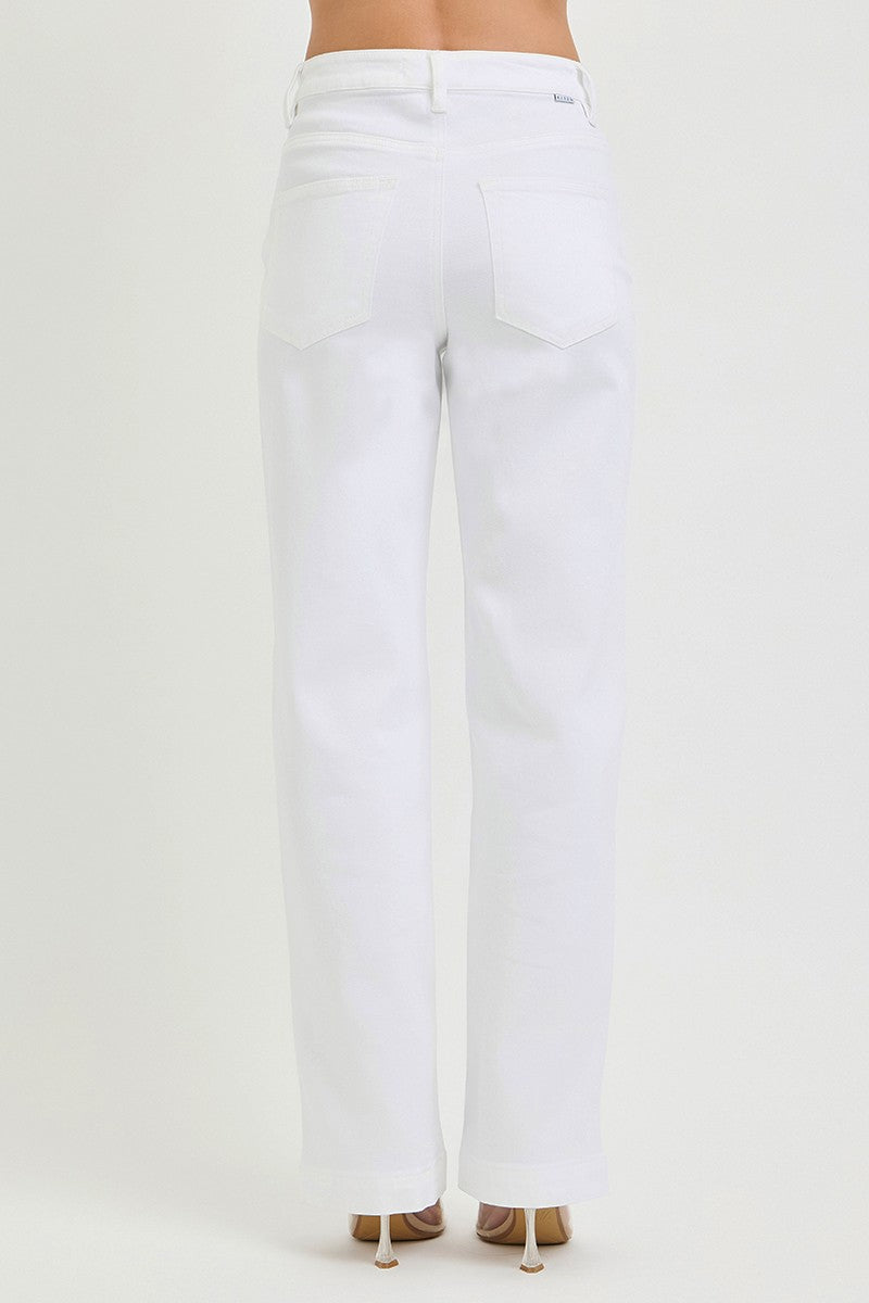 Effortless White Straight Leg Pants