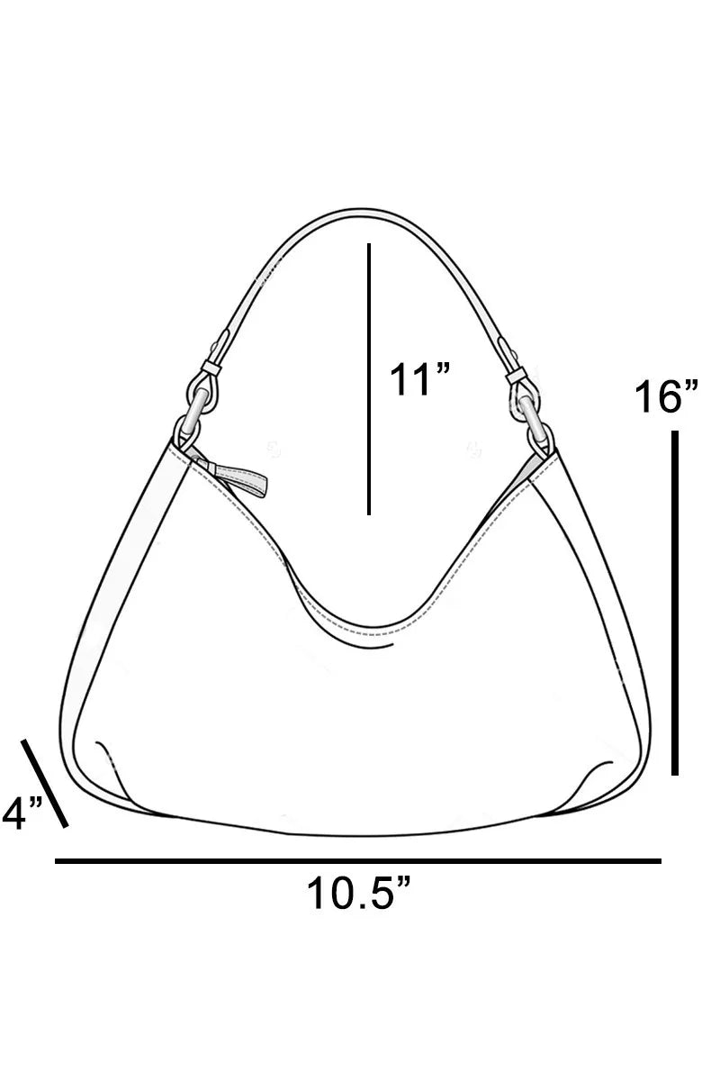 Suede Hobo Bag with Leather Trim