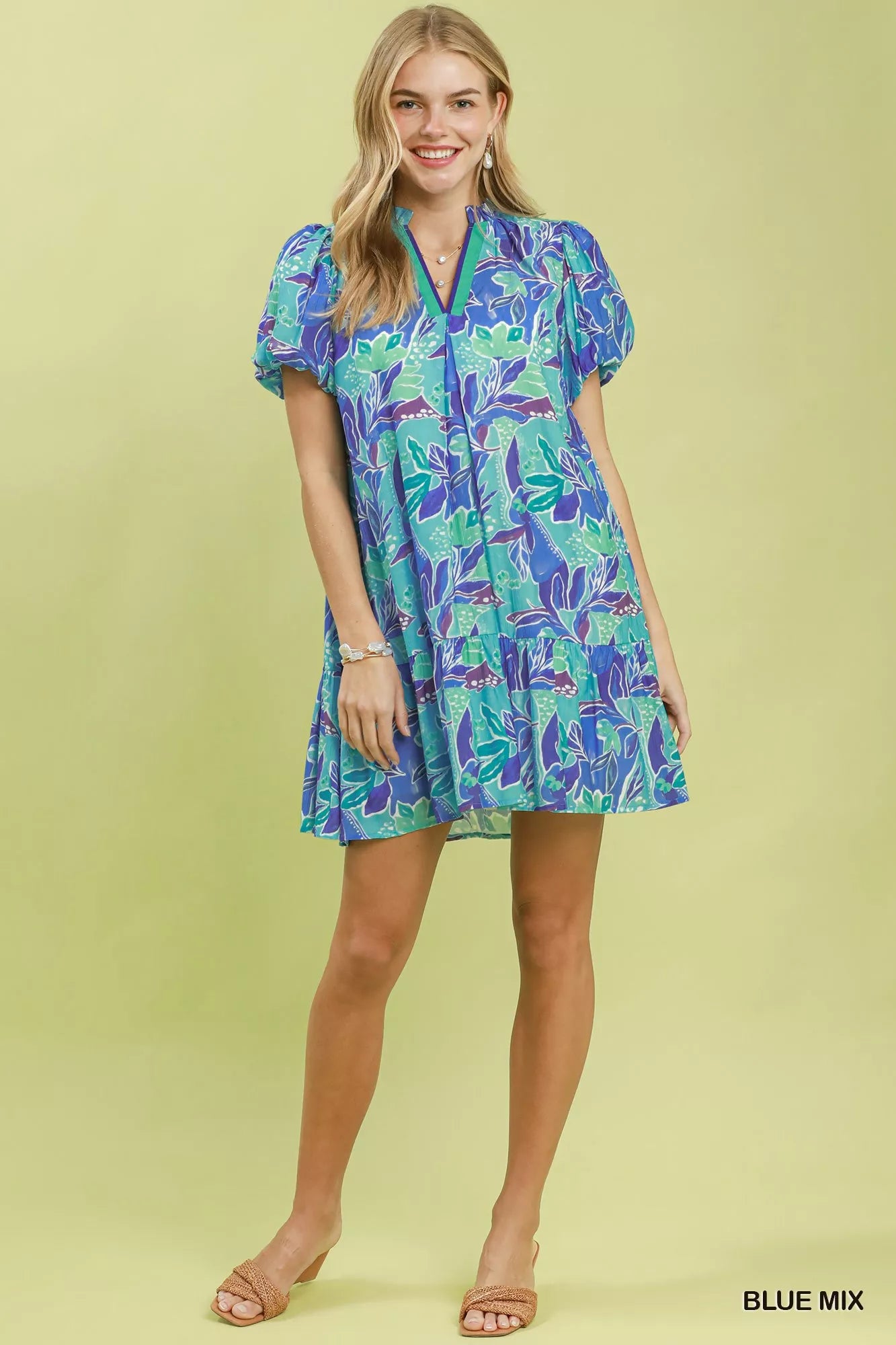 Tropical Bloom Mini Dress